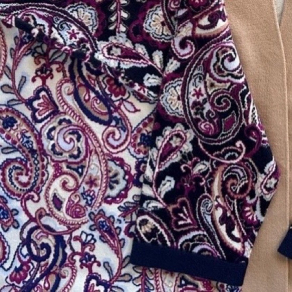 NWT Lands End Womens Paisley Print Open Front Cardigan Sweater Size SP - Picture 4 of 16